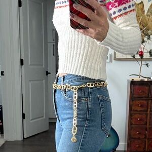 Tory Burch gold chain belt